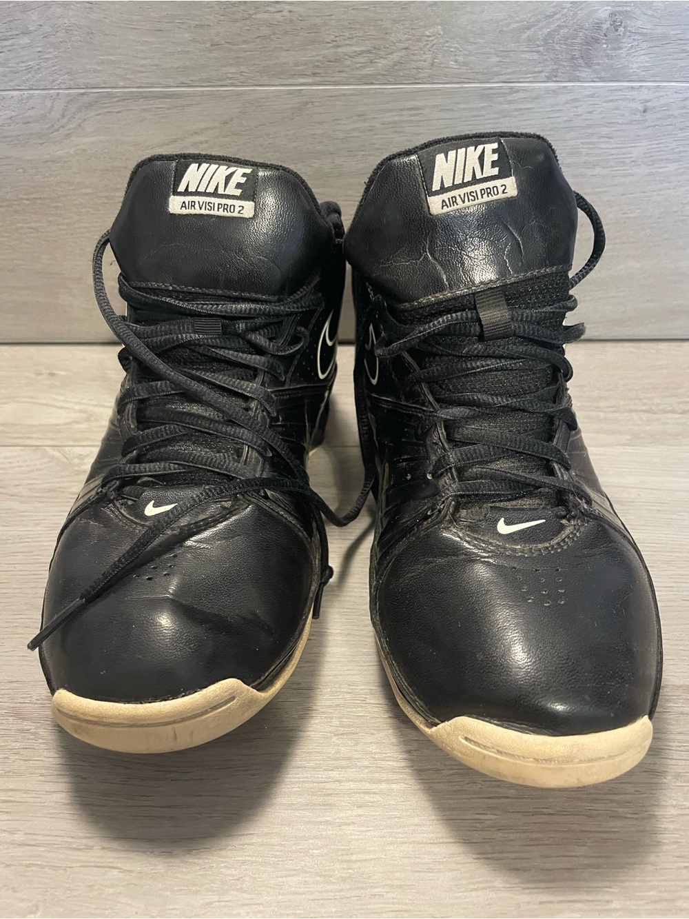Nike Men's Air Visi Pro 2 Basketball Shoes - Black with Cream Soles